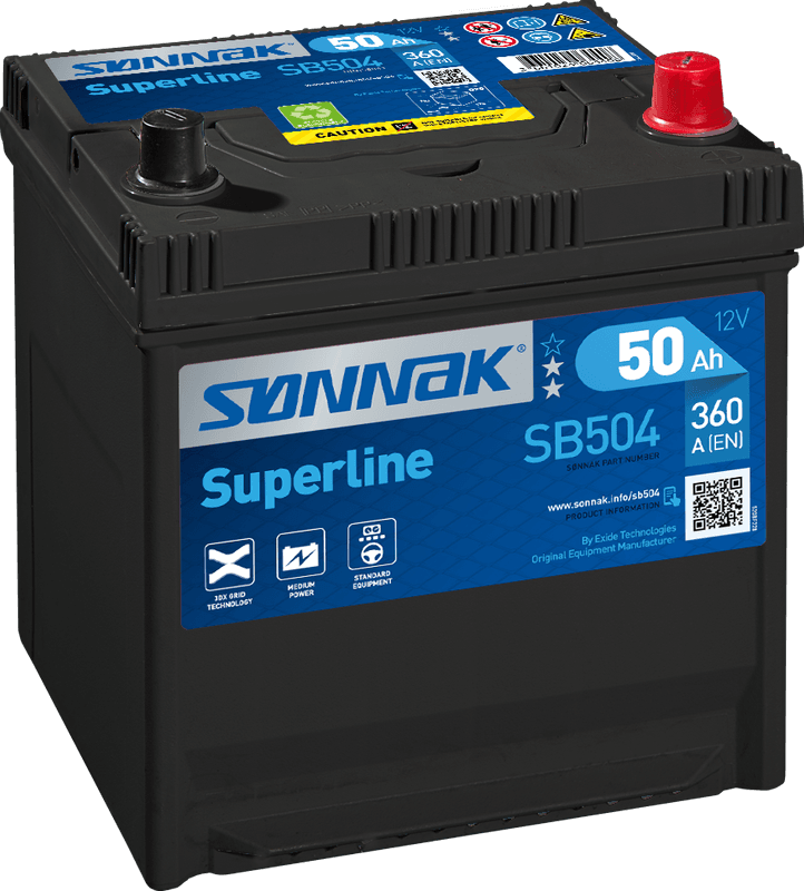 Sønnak Superline SB504 50Ah. Kaldstart 360 EN  CCA