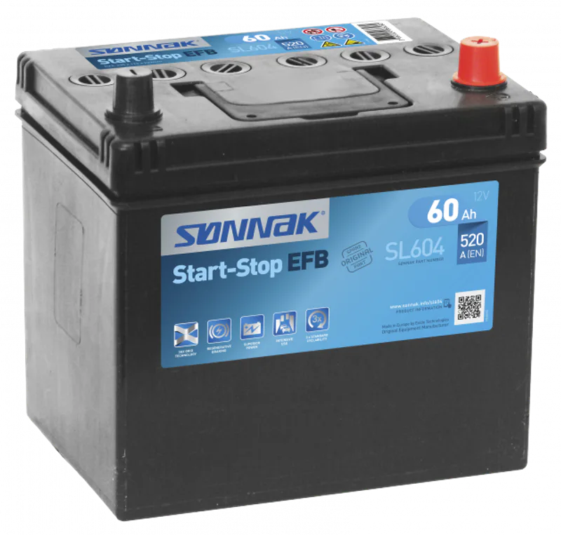 Sønnak EFB SL604 60Ah start-stop-bilbatteri