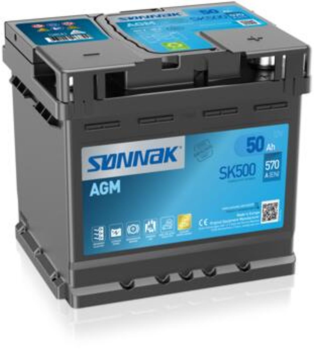 Sønnak AGM SK500  50Ah Kaldstartstrøm 570 EN/CCA.